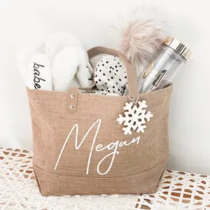 Personalisierte jute shopping geschenk tasche custom wiederverwendbare stroh strand tote tasche braut geschenk tote tasche