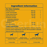 Compléments alimentaires pour animaux de compagnie fournis par l'usine OEM avec vitamine C pour des dents propres, une haleine fraîche, le bien-être buccal des chiens, nutriments à mâcher doux