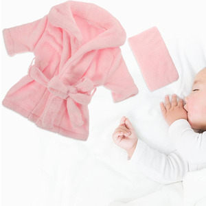 6984 0-6 mesi neonati bambine in pile di corallo rosa <span class=keywords><strong>accappatoio</strong></span> fotografico costumi simpatici regalo doccia cotone <span class=keywords><strong>accappatoio</strong></span> per bambini - Product Image 3