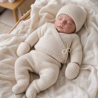 Ensembles de vêtements tricotés pour bébés nouveau-nés en coton d'hiver, personnalisables avec des combinaisons d'articles simples ou multiples, vêtements tricotés pour nourrissons, pulls pour tout-petits