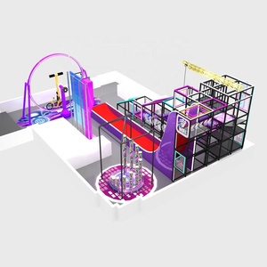 Aire de jeux intérieure commerciale de haute qualité sur le thème cosmique, avec château gonflable, zone de jeux souple et grand toboggan pour enfants - Product Image 2