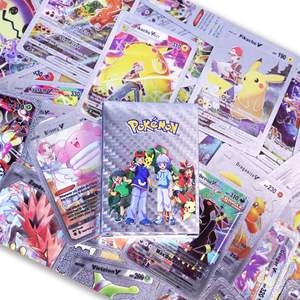 Cartes de jeu de société Pokémon en quatre langues, cartes en PVC avec feuille d'<span class=keywords><strong>or</strong></span>, feuille d'<span class=keywords><strong>argent</strong></span>, feuille noire, collection de cartes de combat colorées - Product Image 3