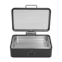 Chauffe-plats électrique durable 9L, carré/rectangle moderne, en acier inoxydable, vaisselle en verre, chauffage au carburant, équipement de cuisine