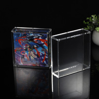 Boîte de présentation moderne en acrylique, pliable, empilable, magnétique, protégée contre les UV, personnalisable, polie, pour collections de cartes, pré-assemblée