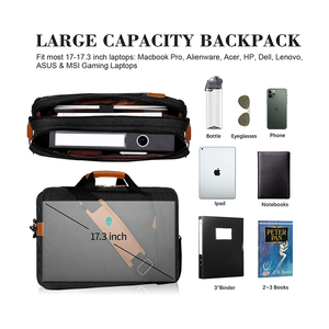 Sac à bandoulière pour <span class=keywords><strong>ordinateur</strong></span> résistant à l'eau 3 en 1 Porte-documents convertibles pour <span class=keywords><strong>ordinateur</strong></span> portable Housse rembourrée pour <span class=keywords><strong>ordinateur</strong></span> portable - Product Image 4