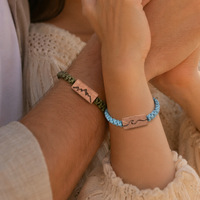 Bracelet tressé en bois avec breloque « Vœux Éternels » pour couple, bijou tendance pour homme et femme, cadeau unisexe