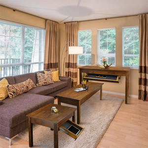 درج طاولة كيندي منزلي كاجوال ، أثاث إخفاء ، بني دافئ - Product Image 6