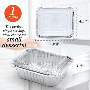 Contenedor desechable de papel de aluminio para llevar con Tapas de cartón Cazuela de aluminio de línea aérea - Product Image 2