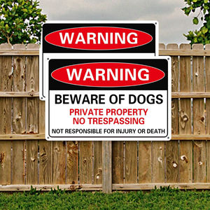 حذار ثقيل 12 بوصة من علامة تحذير الكلب-ألومنيوم متين مع 4 فتحات مسبقة الحفر لحماية الملكية الخاصة - Product Image 6