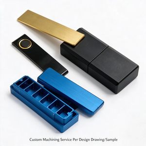 Caja Organizadora Metálica Personalizada OEM, Mecanizada por CNC, con Acabado Anodizado en Degradado, con Tapa Deslizante y Múltiples Compartimentos - Product Image 1