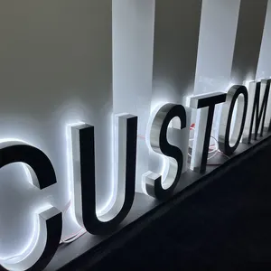 illuminated logo light 3d glow outdoor advertising led sign board sign board designs for shop letter