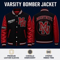Blouson universitaire personnalisé pour homme en laine et cuir, résistant au vent, chaud et durable, avec patch d'équipe, vente en gros, fournisseur OEM d'usine
