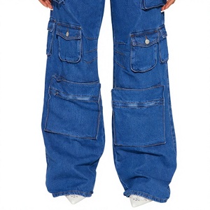 New Fashion Women's High <b>Rise</b> Flared Denim Jeans Vintage Wide Leg Cotton Pants Trendy Casual Streetwear Korean Style - Product Image 4