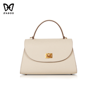 Sac à main casual en cuir véritable de vachette petit structuré, sac à bandoulière designer tendance logo custom.