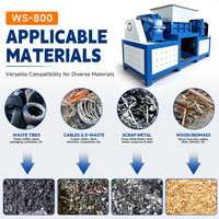 Broyeur à double arbre robuste WS-800, moteur double, qualité industrielle, pour le recyclage des métaux, des pneus et du plastique