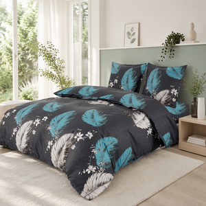 Poland Local Stock Cotton Bedding <b>Set</b> 3 Piece Queen Size Teal Feather <b>Comforter</b> EU Dropshipping - Product Image 6