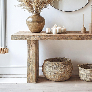 Tavolo antico consolle casale minimalista in legno naturale tavolino angolare salotto <span class=keywords><strong>ingresso</strong></span> mobili - Product Image 5