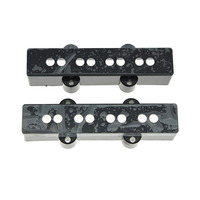 Couverture de guitare jade à 4 cordes cordes cordes cordes noir, lot de 2 encolure et bridge en métal, couverture de ramassage pour les basses