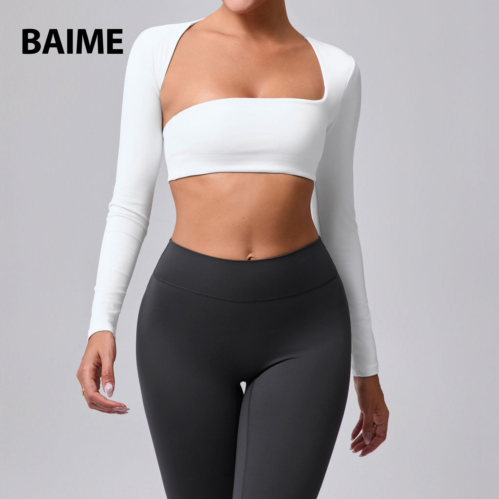 New Style Women Sexy Long Sleeve Yoga Top Quick Drying Running Short Shirts Breathable Women's Sports T-shirt