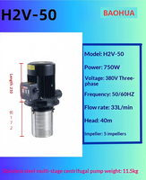 Pompe verticale multi-étages en acier inoxydable H2V50 à haute pression pour machine-outil de refroidissement industriel et circulation – Direct Usine
