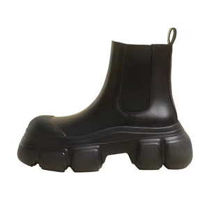 Top Quality Designer Leather Men's and Women's Chunky Shoes Outdoor Martin <b>Boots</b> Zipper Design Mid Top chelsea Ankle <b>Boots</b> - Product Image 5