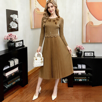 Robe chemise plissée décontractée pour femme, coupe trapèze, avec appliques, manches longues, grande taille, style Miyake, vente directe usine, collection été