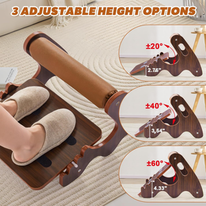 <span class=keywords><strong>Taburete</strong></span> de pie mecedora ajustable de 3 posiciones de altura Reposapiés de <span class=keywords><strong>madera</strong></span> con barra transversal suave para debajo del escritorio en el trabajo - Product Image 4