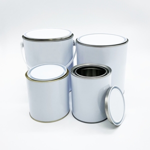 Seau métallique en étain recyclable de 4,5 L, taille et forme personnalisées, pour diluant chimique, peinture, hermétique, antirouille, marque JUWEI, 0,23 mm - Product Image 2