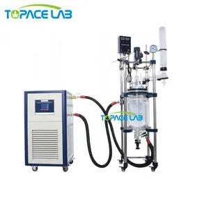 Topacelab 2-200L Automatic Double Layer Jacketed Glass Reactor Lab Scale Aur Reactor for Biomass Fast Pyrolysis Reaction Kettle"