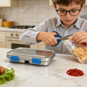 Boîte à lunch portable unique personnalisée pour sandwich, micro-ondes, étanche, boîte à lunch en acier inoxydable 304 pour adultes, boîte à lunch en métal - Product Image 5
