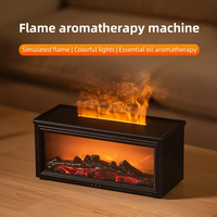Machine d'aromathérapie à flamme de simulation 3D cheminée diffuseur d'huiles essentielles humidificateur d'air à ultrasons décoration à bois