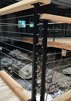 Rampe de balustrade à câbles en acier inoxydable noir mat pour escaliers, balcons et terrasses extérieurs, faible entretien