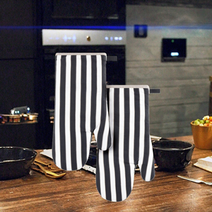 SKVT INDIA Maniques de cuisine classiques personnalisées avec logo imprimé, en tissu doux 100% coton et lin, résistantes à la chaleur, lavables au lave-vaisselle, faciles à utiliser - Product Image 1