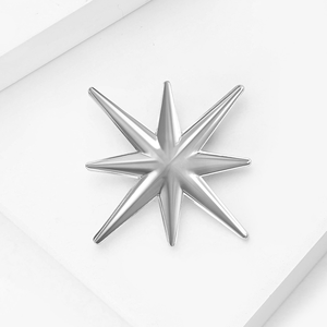 Nuova spilla a stella ottagonale in lega minimalista per abiti da donna cappotti petto fiori accessori spille per feste stelline - Product Image 2