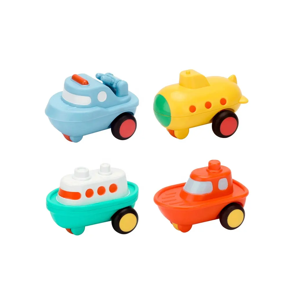 かわいいデザインのスライドカーパズル慣性車摩擦動力漫画船車両おもちゃプッシュアンドゴー車子供用最新到着おもちゃ