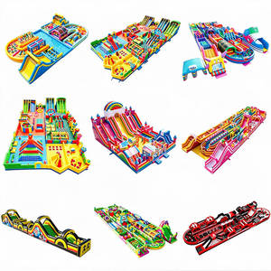 Tobogán Inflable Gigante con Obstáculos, Castillo Inflable, Parque de Diversiones Comercial al Aire Libre, Juego de Carreras - Product Image 4