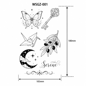 Tatuajes Temporales Herbales Resistentes al Agua, Serie Viaje Oceánico, Mariposa y <span class=keywords><strong>Luna</strong></span>, de Larga Duración, Éxito de Ventas Transfronterizo - Product Image 6