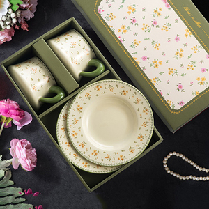Juegos de Regalo para Mujer, Elegante Taza de Café y Platillo, Juego de 2 Tazas de Té con Flores - Product Image 5