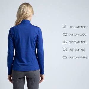 Women's Stand Collar Equestrian Jacket Full Zip Slim Fit Breathable Horse Riding Coat Customizable - Product Image 2