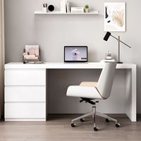 Bureau de direction en bois de luxe léger, design moderne, tiroir intégré en mélamine, écologique, durable, bureau de bâtiment de bureau