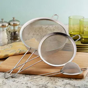 Passoire à mailles fines <span class=keywords><strong>en</strong></span> acier inoxydable 100%, ensemble de 3 <span class=keywords><strong>tamis</strong></span> de <span class=keywords><strong>cuisine</strong></span>/passoire <span class=keywords><strong>en</strong></span> acier inoxydable, passoire galvanisée - Product Image 6