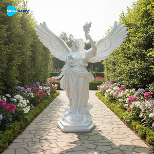 Statua della Dea Libertà in Granito Bianco Lucidato Intagliato a Mano, Design Europeo, <span class=keywords><strong>per</strong></span> Esterni, Chiese e Giardini - Product Image 4