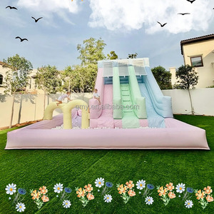 PVC campi da gioco gonfiabili castello di salto acqua bianca scivoli percorso a ostacoli con palla Pit e scivolo per bambini festa di noleggio - Product Image 3