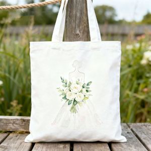 Heavy Duty Custom Organic Recycled <b>Canvas</b> <b>Tote</b> Bag with Design for Grocery Shopping Wedding - Product Image 1