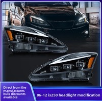 Nouveaux phares à LED modifiés avec projecteur laser, feux de jour et clignotants séquentiels pour Lexus IS250 IS300 2006-2012