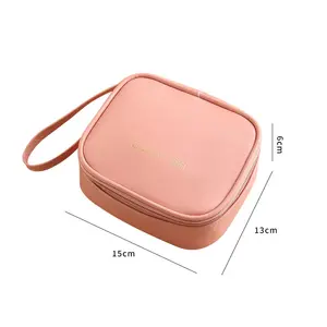 Excellent Quality Girls Faux Leather Waterproof Sanitary Napkin Pads Storage Bag Tampon Organizer Pouch