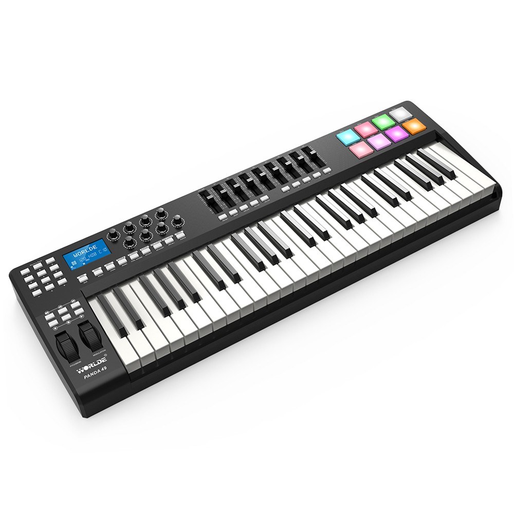 MIDI コントローラー、PAD48 ポータブル USB ケーブル付 WORLDE PAD48