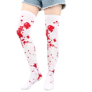 <span class=keywords><strong>Medias</strong></span> de Cosplay para Halloween, mujeres y niñas, calcetines de fiesta por encima de la rodilla con patrón de <span class=keywords><strong>esqueleto</strong></span> de murciélagos sangrantes - Product Image 6