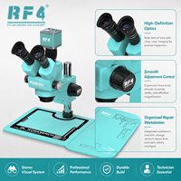 Microscope biologique stéréoscopique trinoculaire RF4 avec caméra 4K grand angle, zoom 6,5X-55X, champ de vision large pour échantillons biologiques