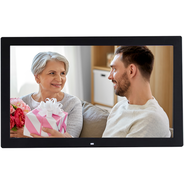 18.5 Inch HD Digital Photo Album Frame Wall-Mounted Advertising Player with MP4 Video & Clock 1366x768 Resolution Motion Sensor